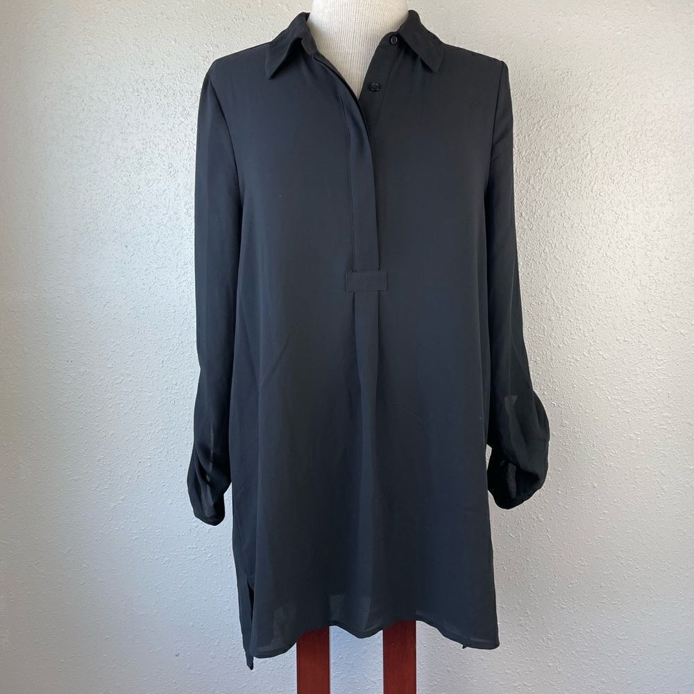 Pleione Black Button Down Top Size M EUC